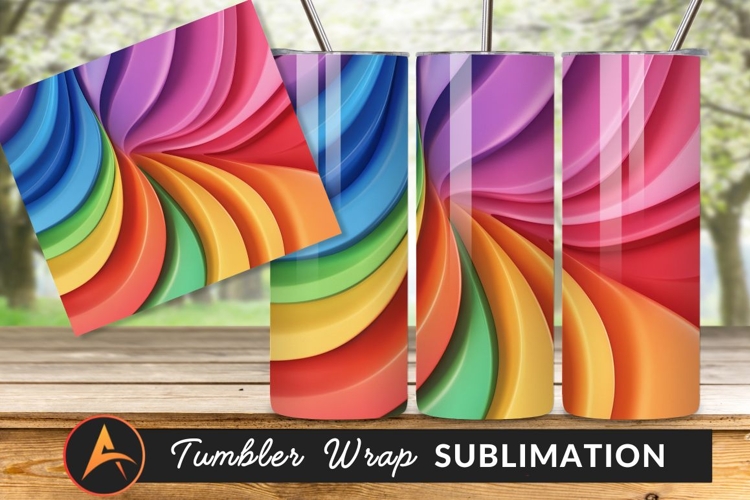 Vibrant Rainbow Swirl Colorful Abstract Background Tumbler