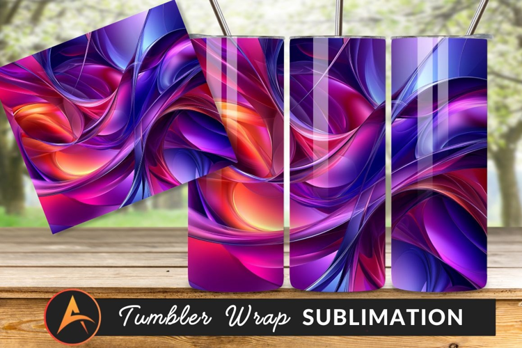 Abstract Colorful Fluid Art Tumbler Png