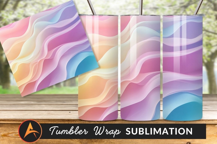 Pastel Waves Background Tumbler Png Design