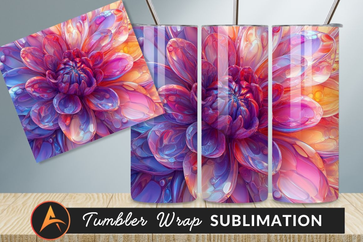 Abstract Flower Close Up With Vibrant Colors And Tumbler Png