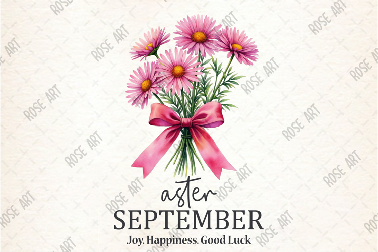 Aster September Joy Happiness Good Luck PNG