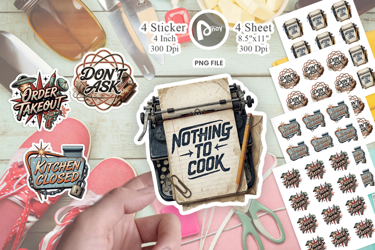 Atomic 50s Dinner Frustration Sticker