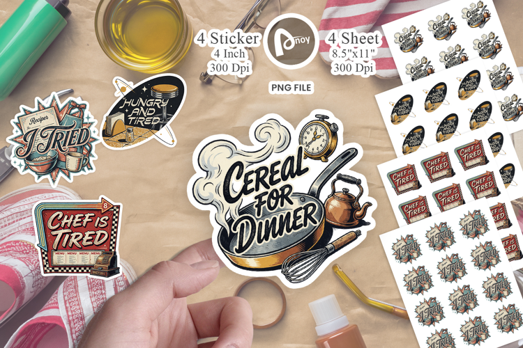 Atomic 50s Dinner Frustration Sticker