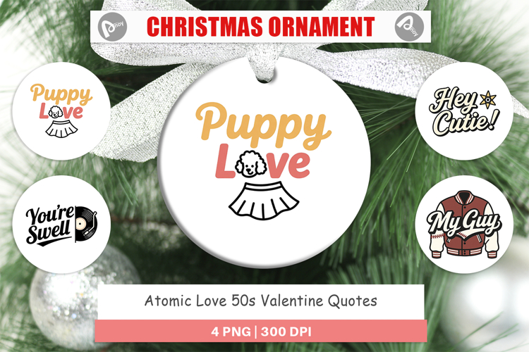 Atomic Love 50s Valentine Ornament