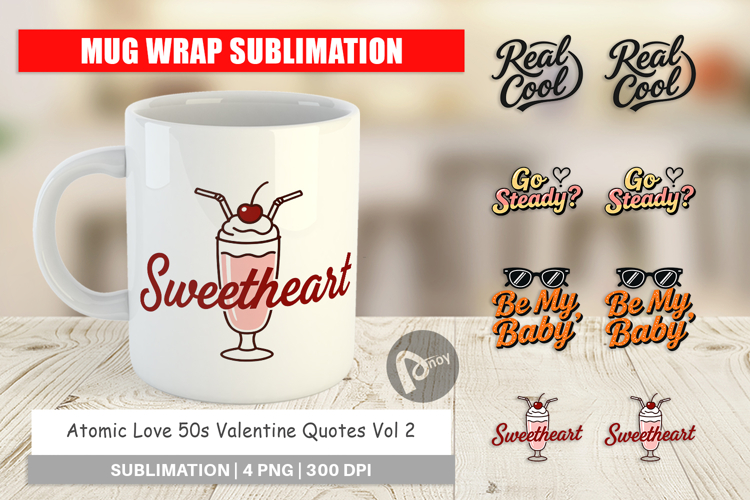 Atomic Love 50s Valentine Mug Wrap