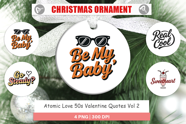 Atomic Love 50s Valentine Ornament