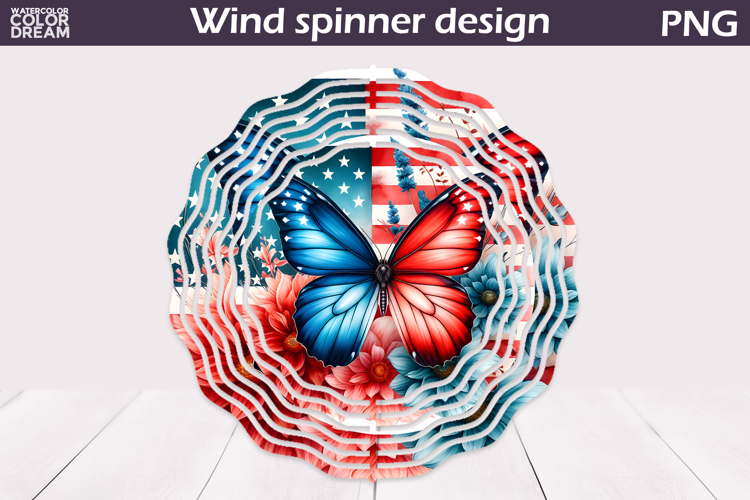 Patriotic Wind Spinner | 4th Of July Butterfly Wind Spinner