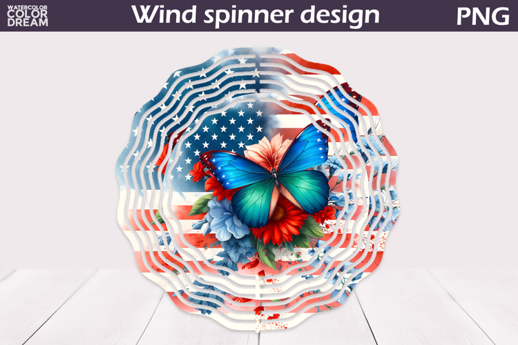 Patriotic Wind Spinner | 4th Of July Butterfly Wind Spinner