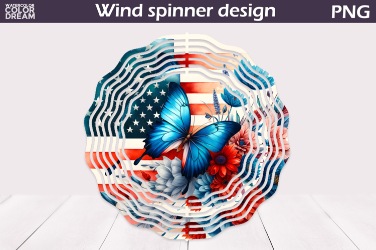 Patriotic Wind Spinner | 4th Of July Butterfly Wind Spinner