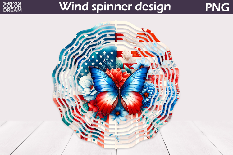 Patriotic Wind Spinner | 4th Of July Butterfly Wind Spinner