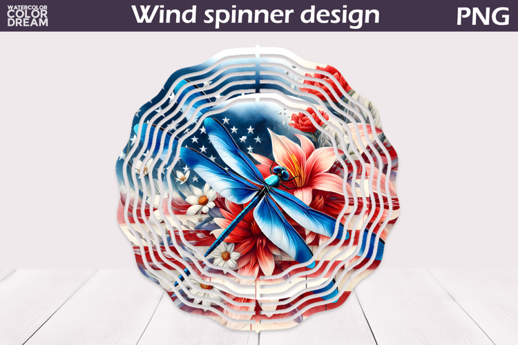 Patriotic Wind Spinner | 4th Of July Dragonfly Wind Spinner