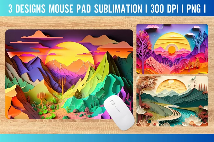 Autumn 3D Mouse Pad Sublimation Design PNG