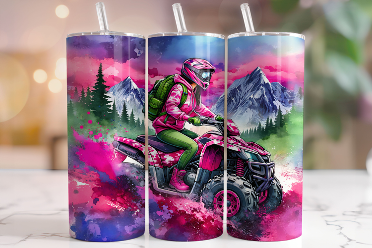 ATV Rider Tumbler, Four Wheeler Tumbler Wrap, Off Road PNG