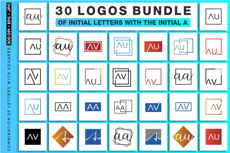 30 LOGOS BUNDLE OF INITIAL LETTERS WITH THE (4279974)