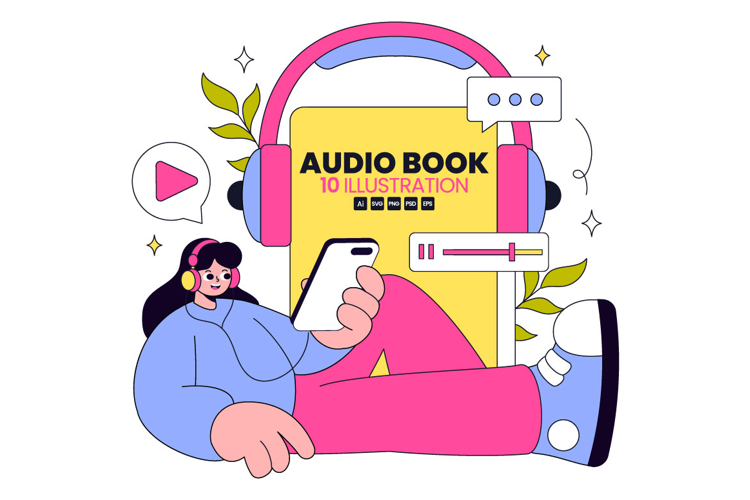 10 Audio Book Illustration