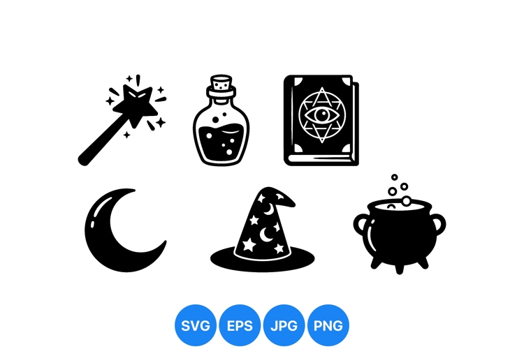 Witchcraft Magical Clipart Design for Halloween