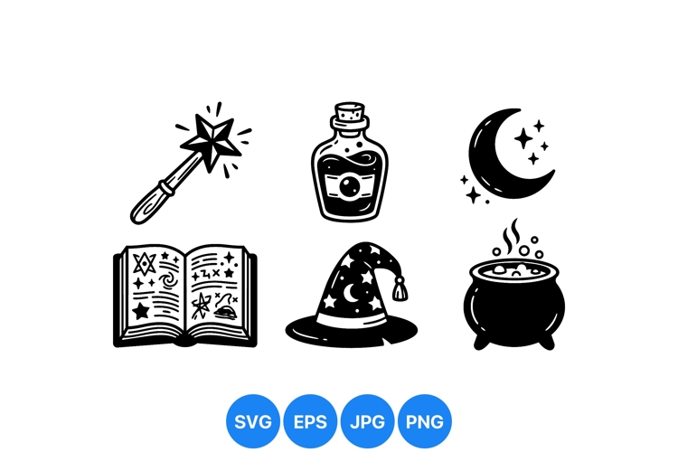 Hand Drawn Witchcraft Magic Clipart SVG