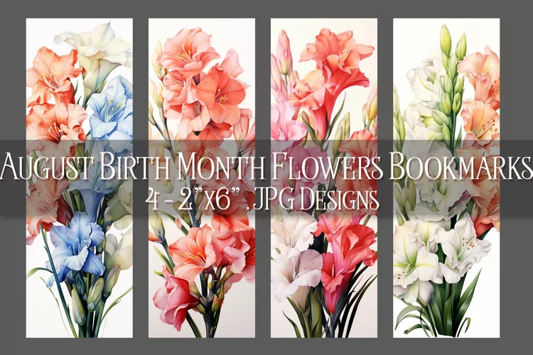 Floral Bookmark, August Bookmark, Gladiolus Flowers Bookmark
