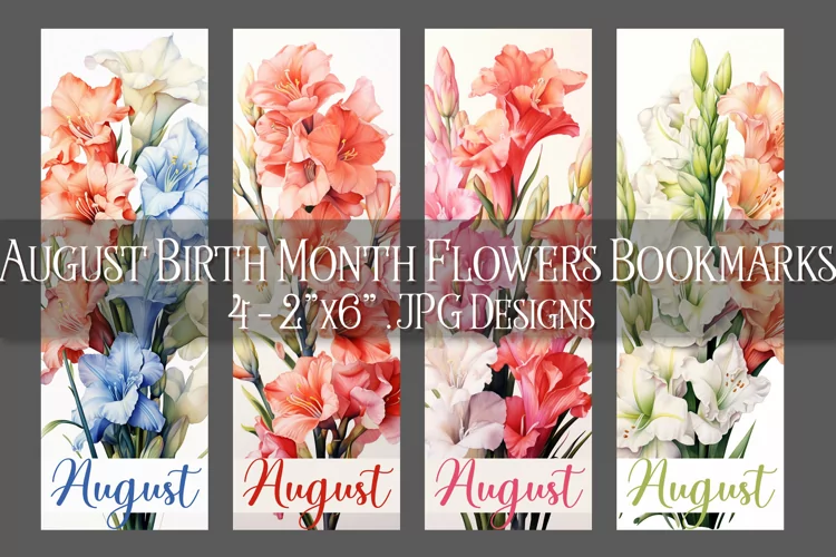 Floral Bookmark, August Bookmark, Gladiolus Flowers Bookmark