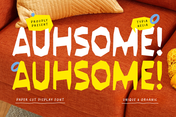 Auhsome - Paper Cutout / Papercut Craft Font example image 1