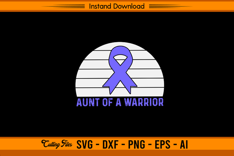 Aunt of a Warrior Stomach Cancer SVG Design