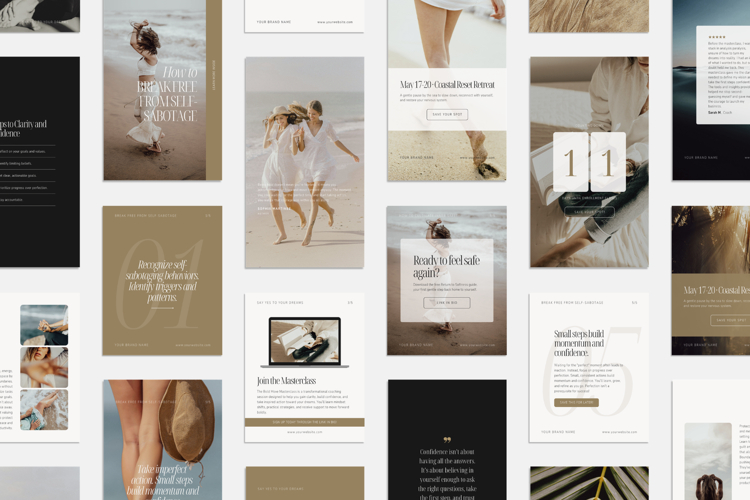 Modern Feminine Instagram Social Media Canva Templates