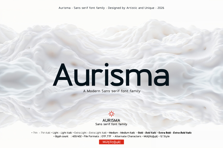 Aurisma Sans Serif Font Family example image 1