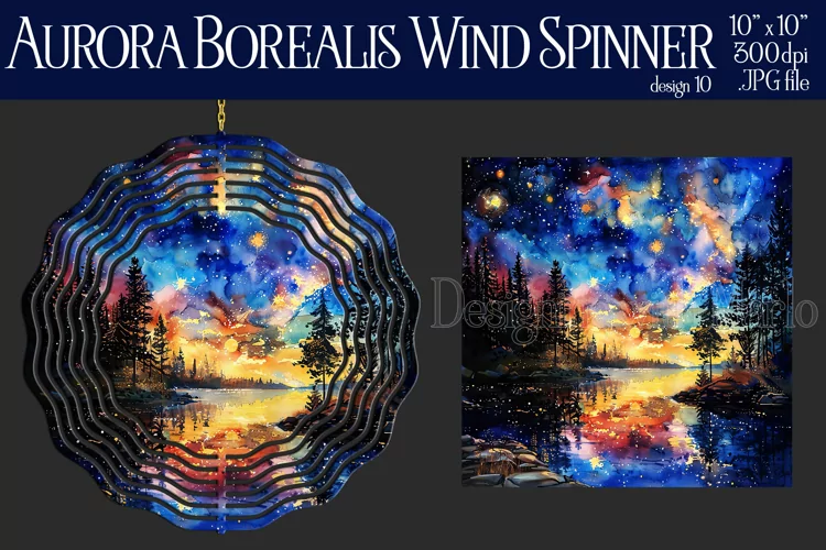 Wind Spinner, Aurora Borealis Wind Spinner, Northern Light