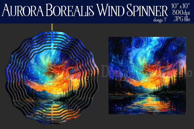 Wind Spinner, Aurora Borealis Wind Spinner, Northern Light 7