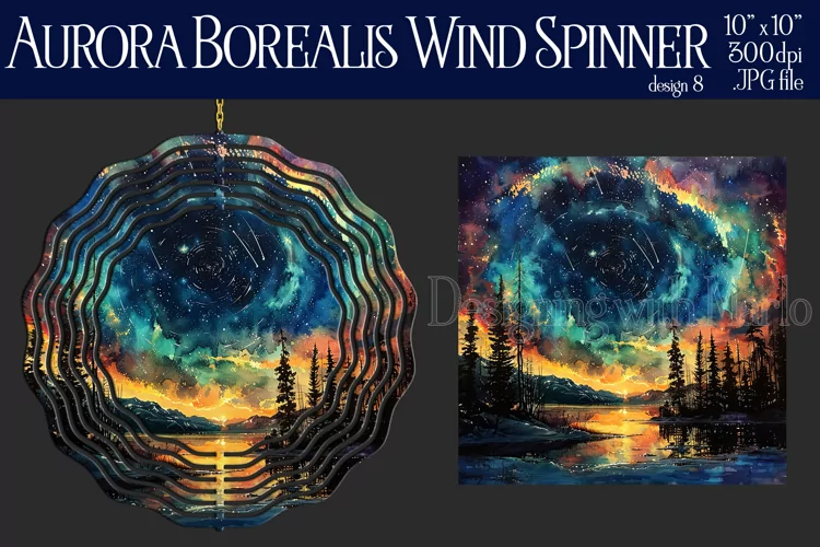Wind Spinner, Aurora Borealis Wind Spinner, Northern Light 8
