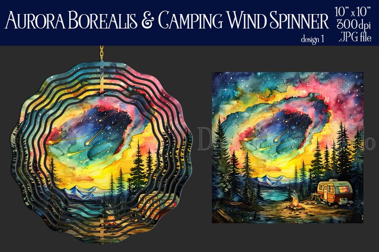 Wind Spinner, Aurora Borealis Wind Spinner, Camping, d1 example image 1