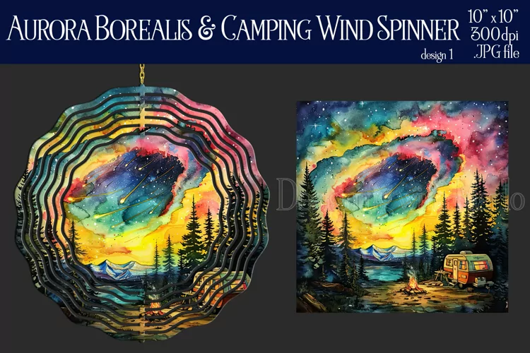 Wind Spinner, Aurora Borealis Wind Spinner, Camping, d1