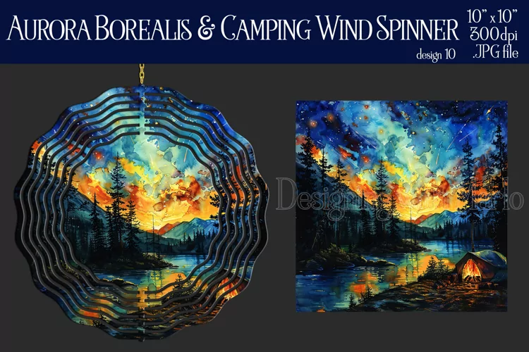Wind Spinner, Aurora Borealis Wind Spinner, Camping, d10