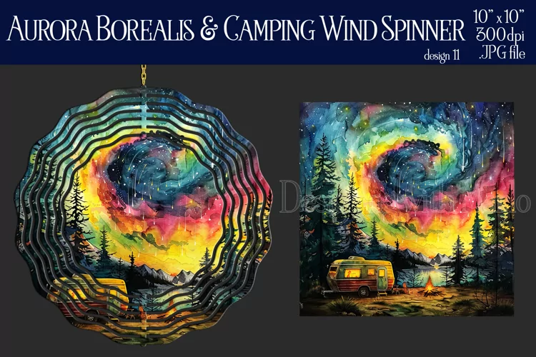 Wind Spinner, Aurora Borealis Wind Spinner, Camping, d11
