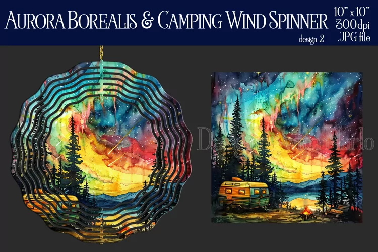 Wind Spinner, Aurora Borealis Wind Spinner, Camping, d2