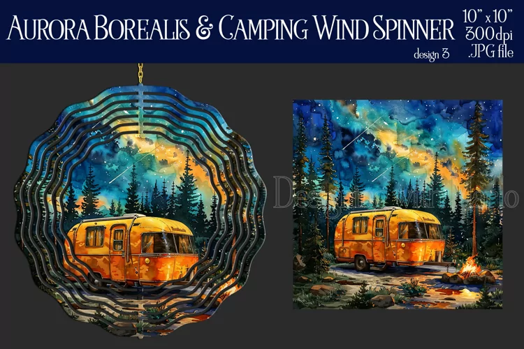 Wind Spinner, Aurora Borealis Wind Spinner, Camping, d3