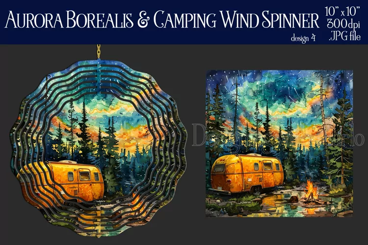 Wind Spinner, Aurora Borealis Wind Spinner, Camping, d4