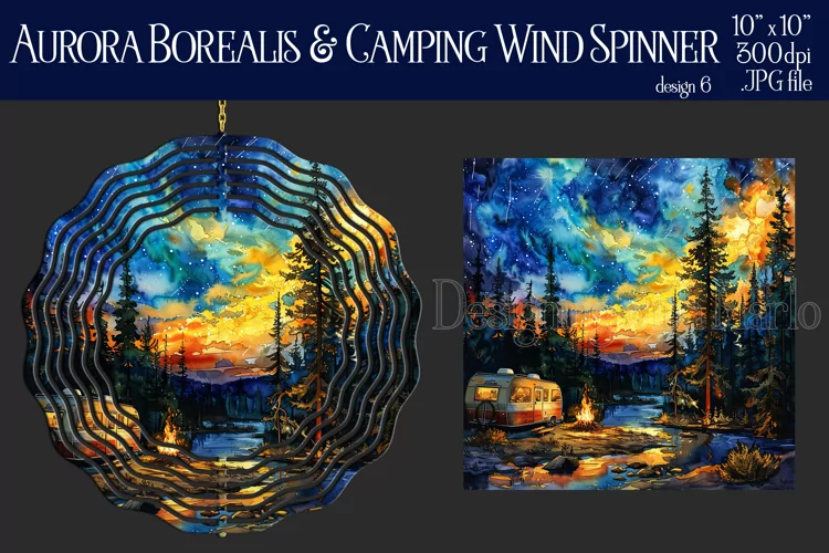 Wind Spinner, Aurora Borealis Wind Spinner, Camping, d6