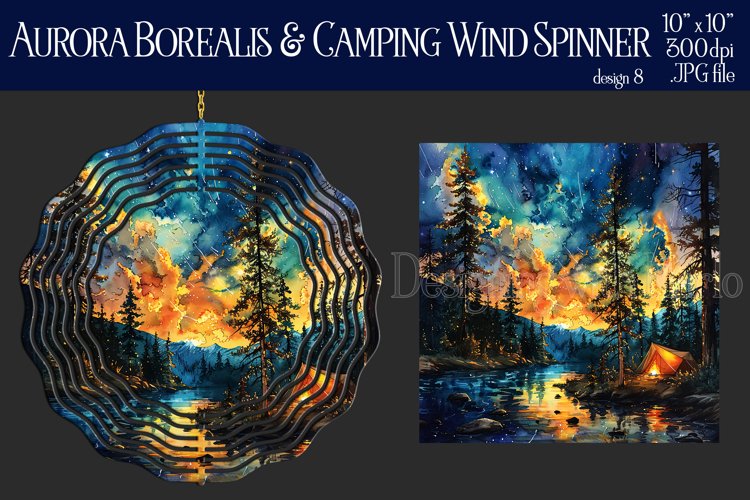 Wind Spinner, Aurora Borealis Wind Spinner, Camping, d8 example image 1