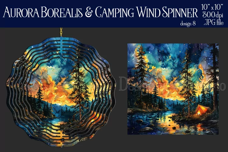 Wind Spinner, Aurora Borealis Wind Spinner, Camping, d8