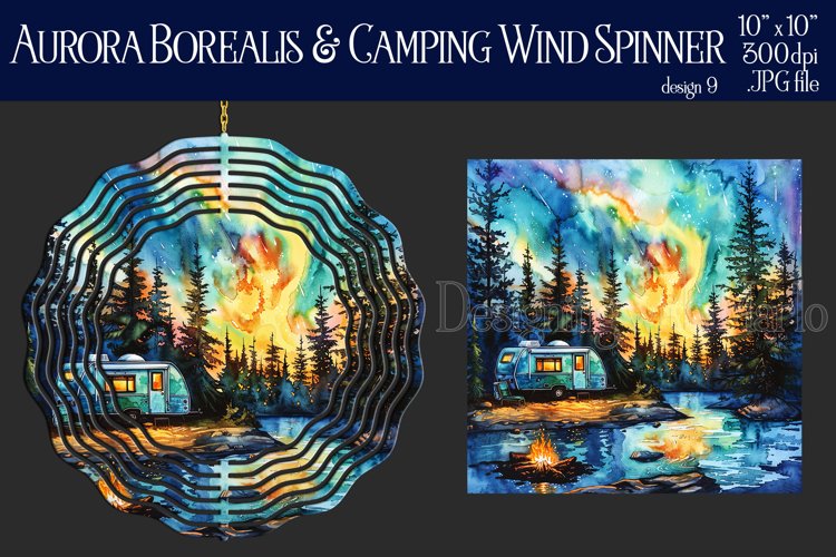Wind Spinner, Aurora Borealis Wind Spinner, Camping, d9 example image 1