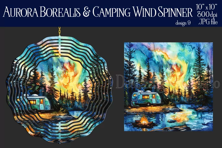 Wind Spinner, Aurora Borealis Wind Spinner, Camping, d9