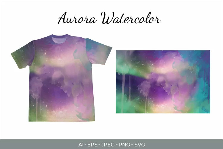 Watercolor Aurora Sublimation Background