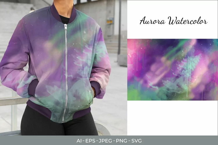 Aurora Watercolor Background