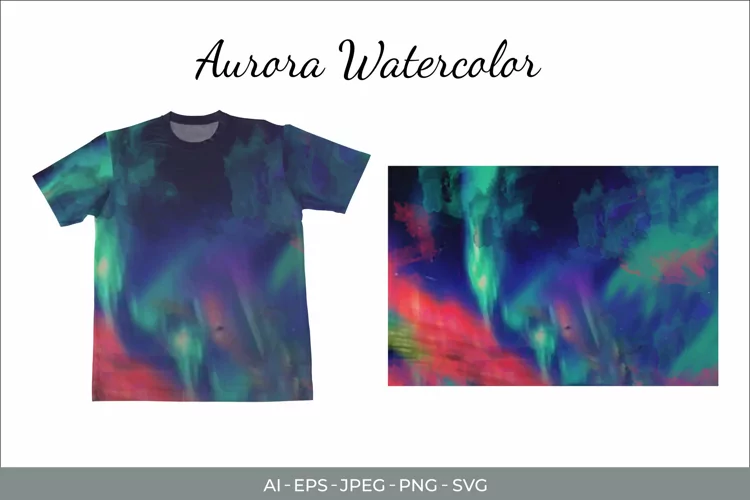 Watercolor Aurora Sublimation Background