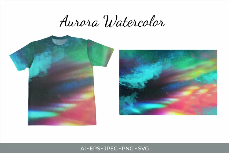 Watercolor Aurora Sublimation Background