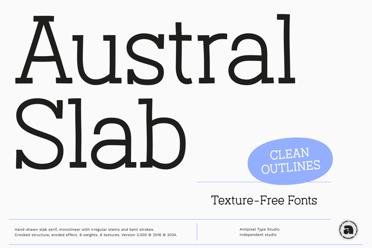 Austral Slab | Handwritten Layered Serif 6 weights