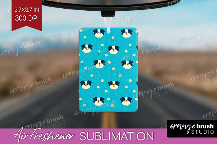 Australian Shepherd Dog Air Freshener PNG Cute Chibi Puppy