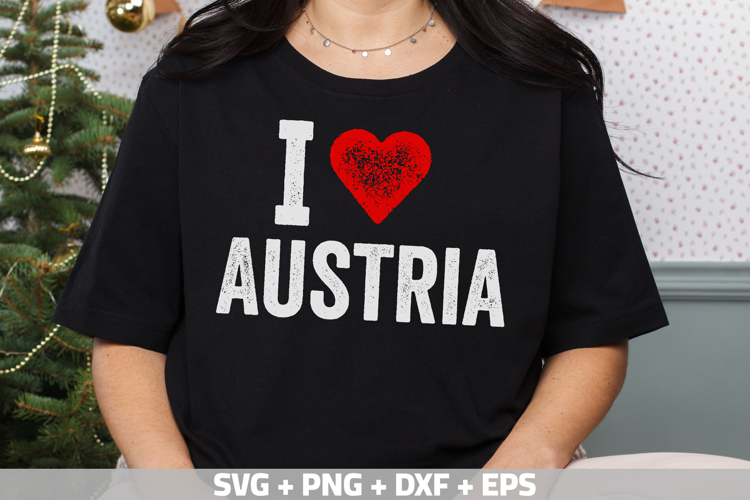 Austria PNG, I love Austria PNG for print-on-demand