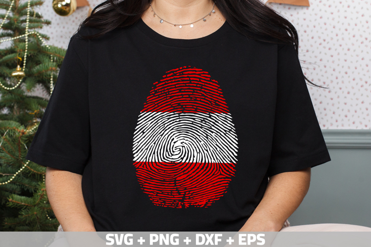 Austria SVG | Austria Flag Fingerprint | SVG PNG DXF EPS